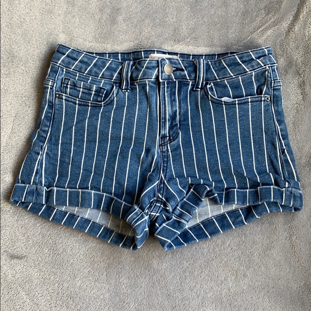 Altar’d state striped jean shorts